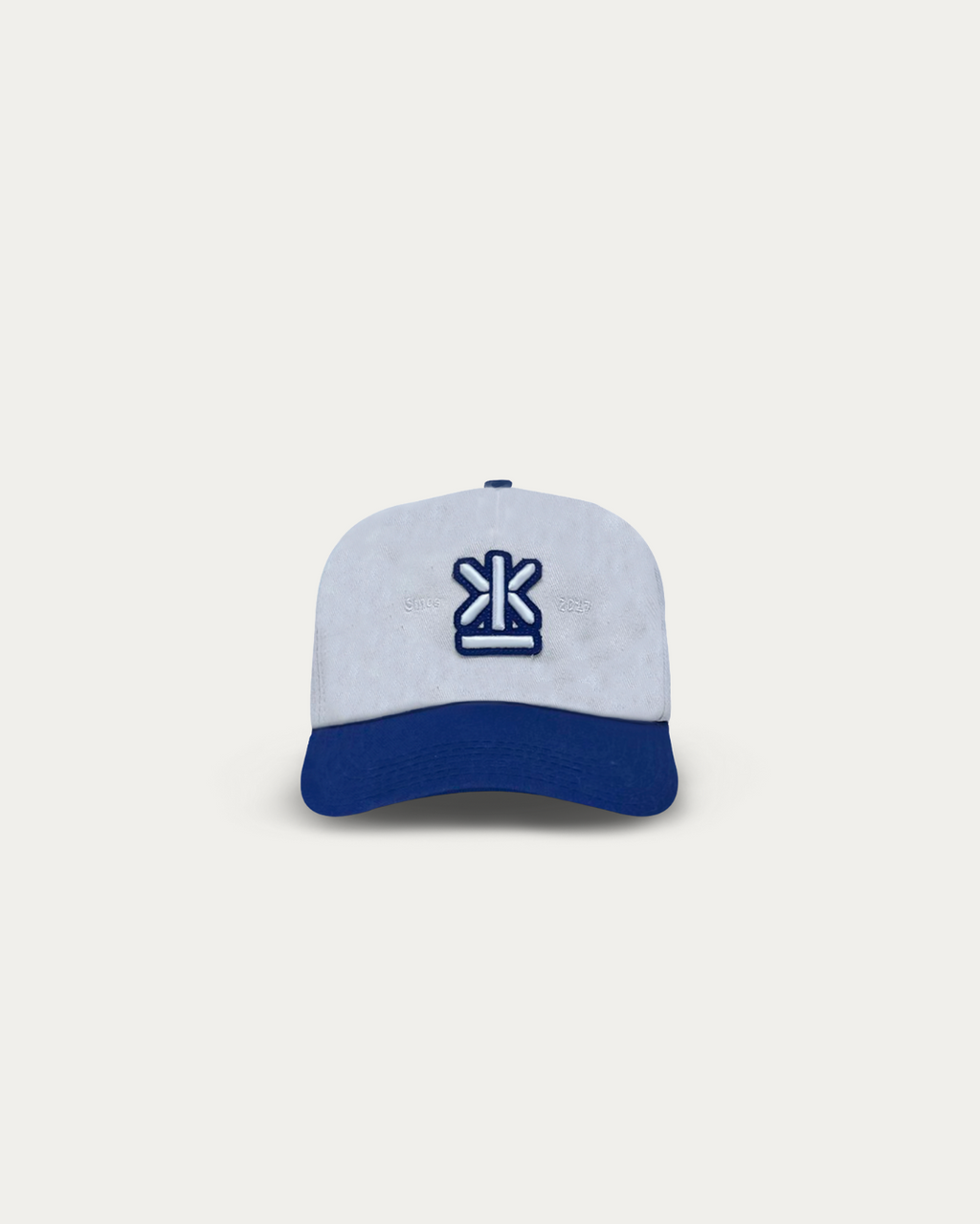 Boné Snapback JustLike - Creme e Azul Marinho