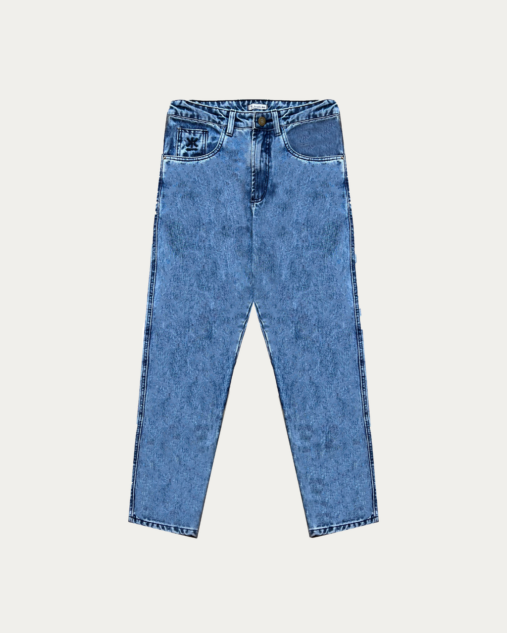 Calça Jeans Reta Cropped Azul JL