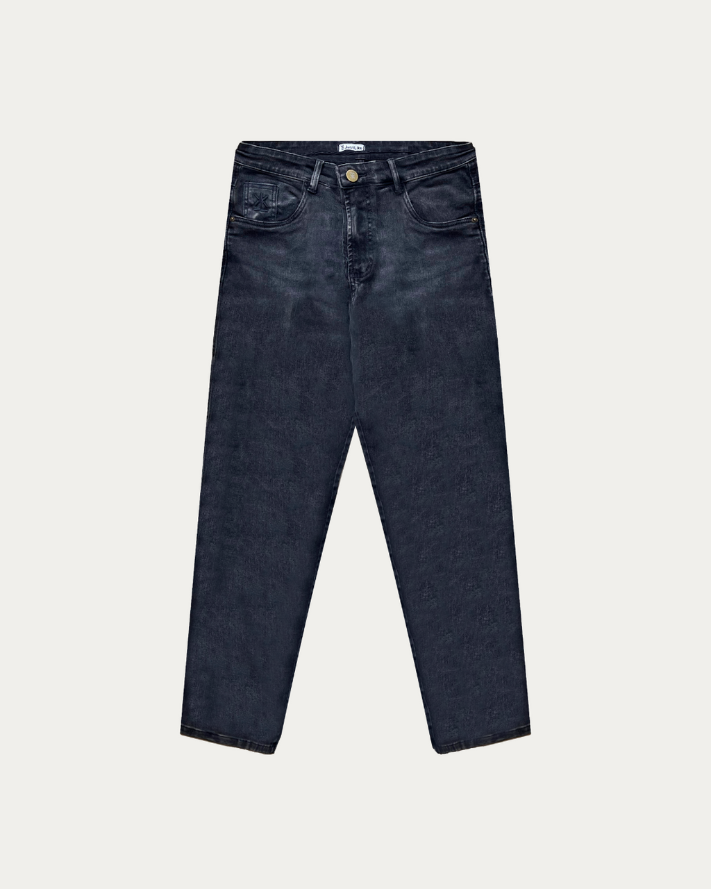 Calça Jeans Regular Cropped Preta JL