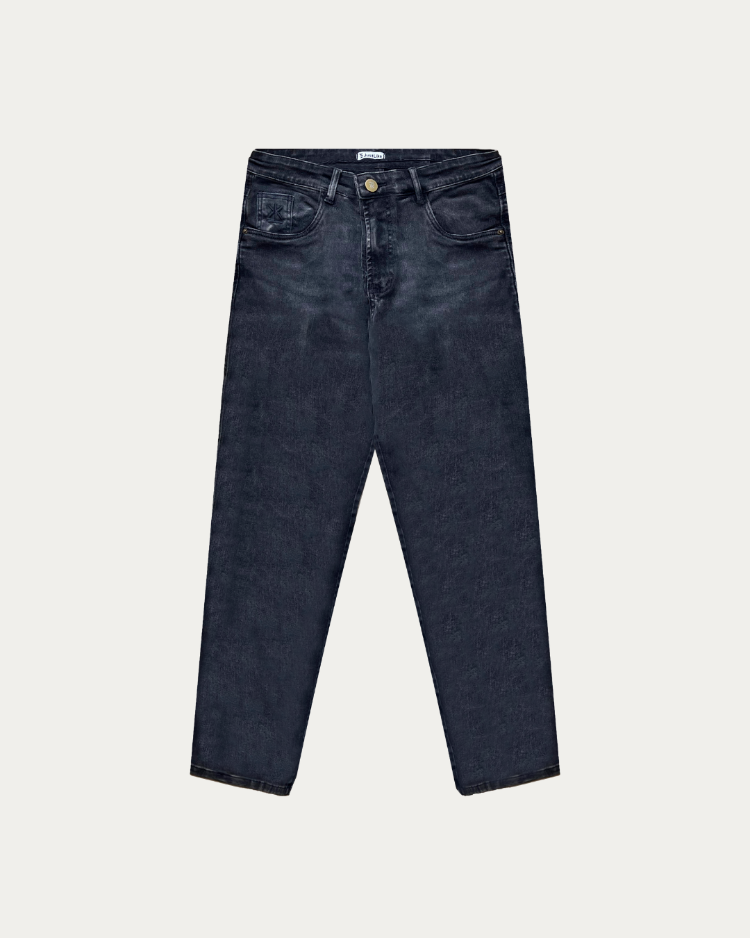 Calça Jeans Regular Cropped Preta JL