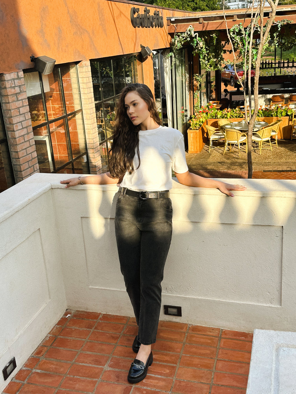 Calça Jeans Regular Cropped Preta JL